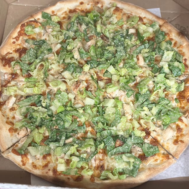 Grilled Chicken Cesar Pizza.